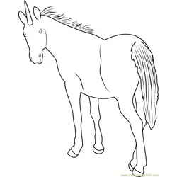 Unicorn Back Look Free Coloring Page for Kids