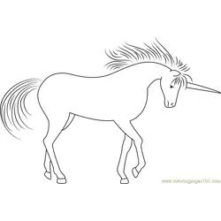 Unicorn Fantasy In The Forest Free Coloring Page for Kids