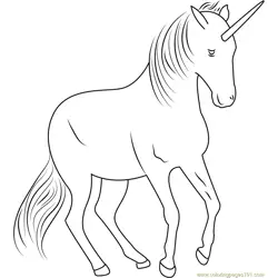 Unicorn Fly Free Coloring Page for Kids