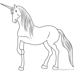 Unicorn at See Free Coloring Page for Kids
