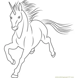 Unicorn by Dolphy Free Coloring Page for Kids