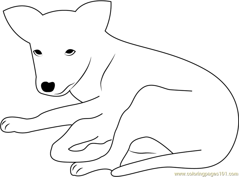 Black Dog Look at Me Coloring Page - Free Dog Coloring Pages