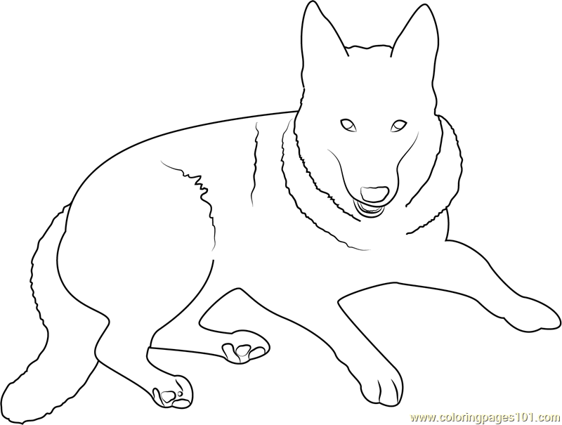 German Shepherd Dog Coloring Page - Free Dog Coloring Pages