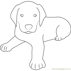 Cute Dog Sitting Free Coloring Page for Kids
