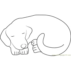 Dog Sleeping Wow Free Coloring Page for Kids