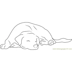 Lazy Dog Free Coloring Page for Kids