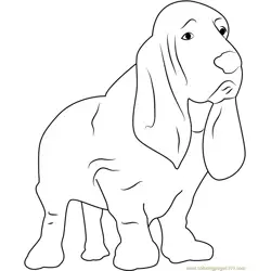 Nervous Dog Free Coloring Page for Kids