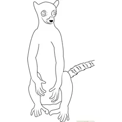 La Ring Tailed Lemur Free Coloring Page for Kids