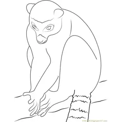 Lemur Look At Free Coloring Page for Kids