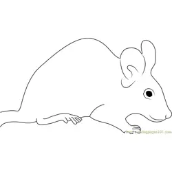 Mouse Sitting Free Coloring Page for Kids