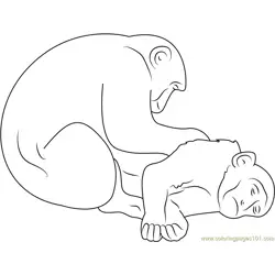 At the Monkey Palace Free Coloring Page for Kids
