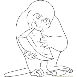 Funny Monkey Free Coloring Page for Kids
