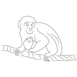 Monkeys on a Rope Free Coloring Page for Kids
