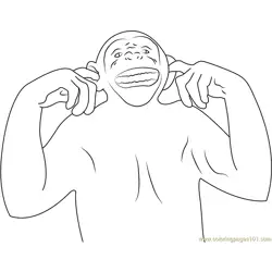Smiling Monkey Free Coloring Page for Kids