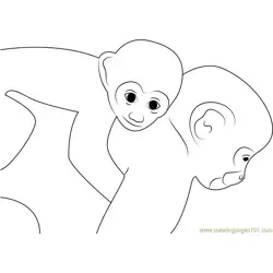 Squirrel Monkey Free Coloring Page for Kids