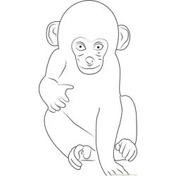 l Monkey Free Coloring Page for Kids