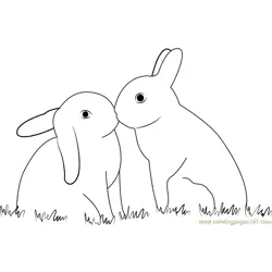 Rabbit In Love Free Coloring Page for Kids