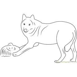 Tierpark Sababurg Wolf Free Coloring Page for Kids