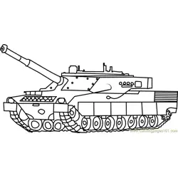 Army Tank in Battle Free Coloring Page for Kids