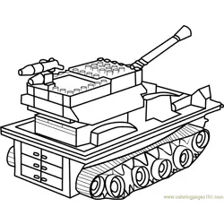Lego Tank Free Coloring Page for Kids