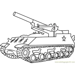M43 Army Tank Free Coloring Page for Kids