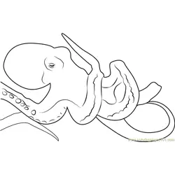 Sad Octopus Free Coloring Page for Kids