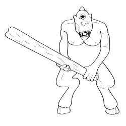 Cyclop 9 Free Coloring Page for Kids