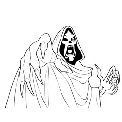 Grim Reaper Scary Free Coloring Page for Kids