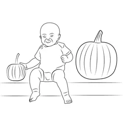 Baby Play With Pumpkins