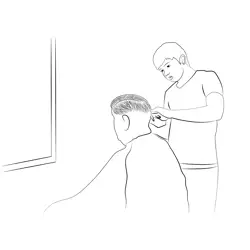 Barber 1 Free Coloring Page for Kids