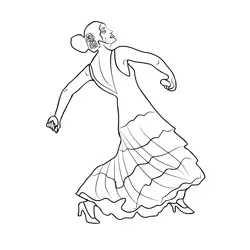 Dancer Free Coloring Page for Kids