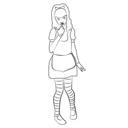 Standing Girl Free Coloring Page for Kids