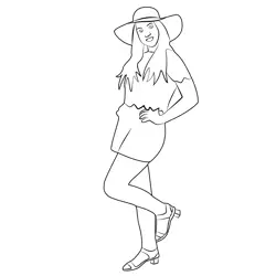 Young Girl Free Coloring Page for Kids