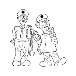 Funny Police Free Coloring Page for Kids