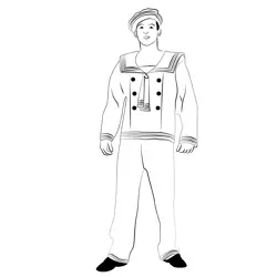 Sailor 3 Free Coloring Page for Kids