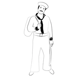 Sailor 4 Free Coloring Page for Kids