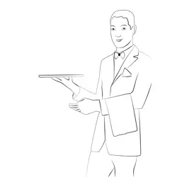 Waiter 2 Free Coloring Page for Kids