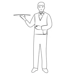Waiter 6 Free Coloring Page for Kids