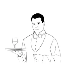 Waiter 7 Free Coloring Page for Kids