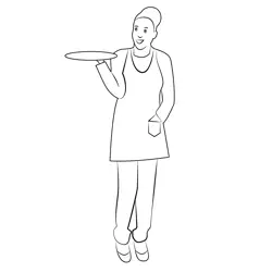 Waiter 8 Free Coloring Page for Kids