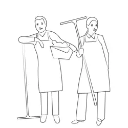 House Keepers Free Coloring Page for Kids
