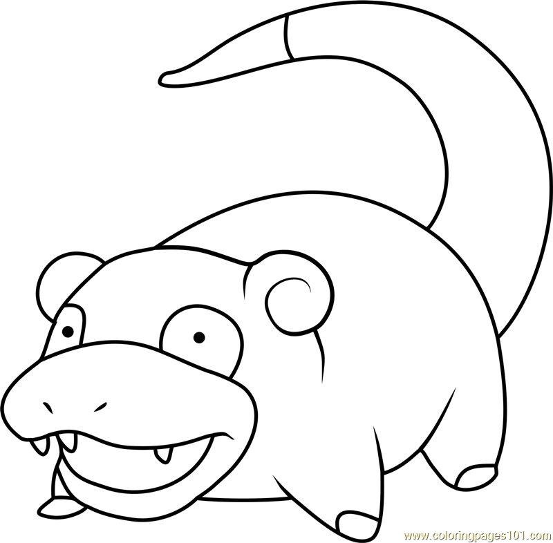 Slowpoke Pokemon Coloring Page - Free Pokémon Coloring Pages
