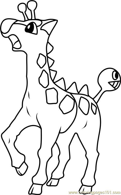 Girafarig Pokemon Coloring Page - Free Pokémon Coloring Pages