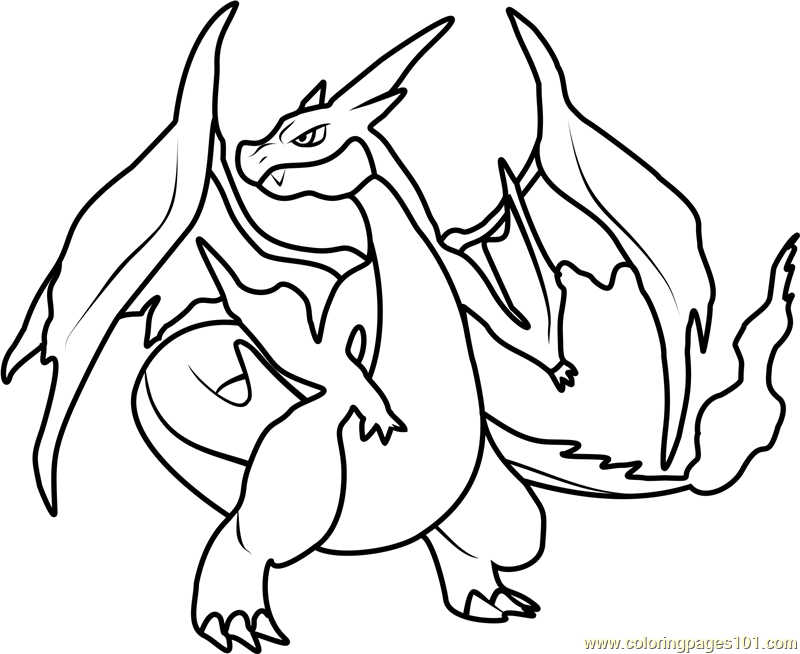 Mega Charizard Y Pokemon Coloring Page Free Pok mon Coloring Pages