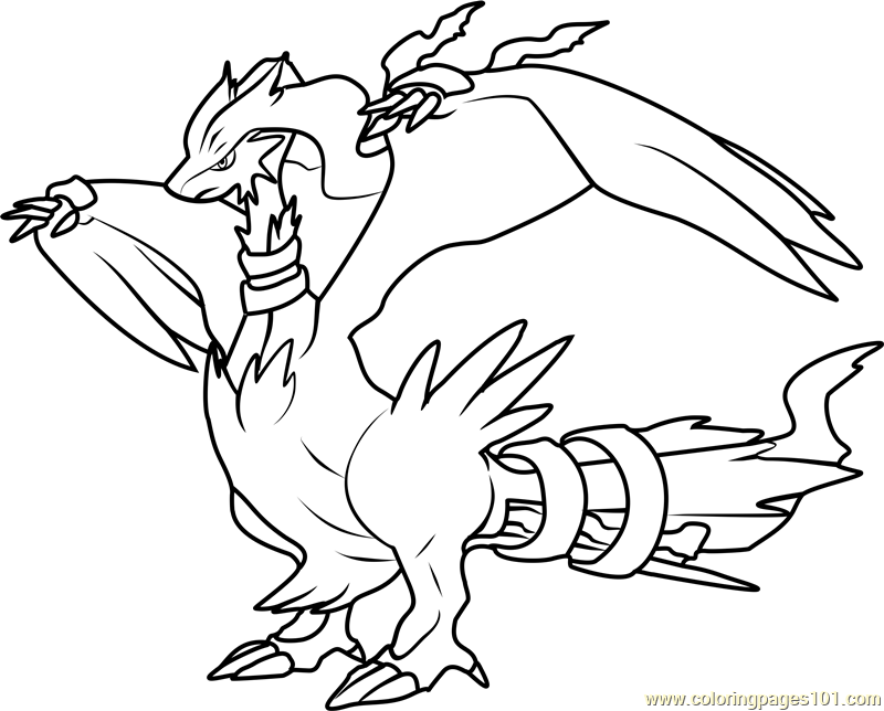 Reshiram Pokemon Coloring Page Free Pokémon Coloring Pages