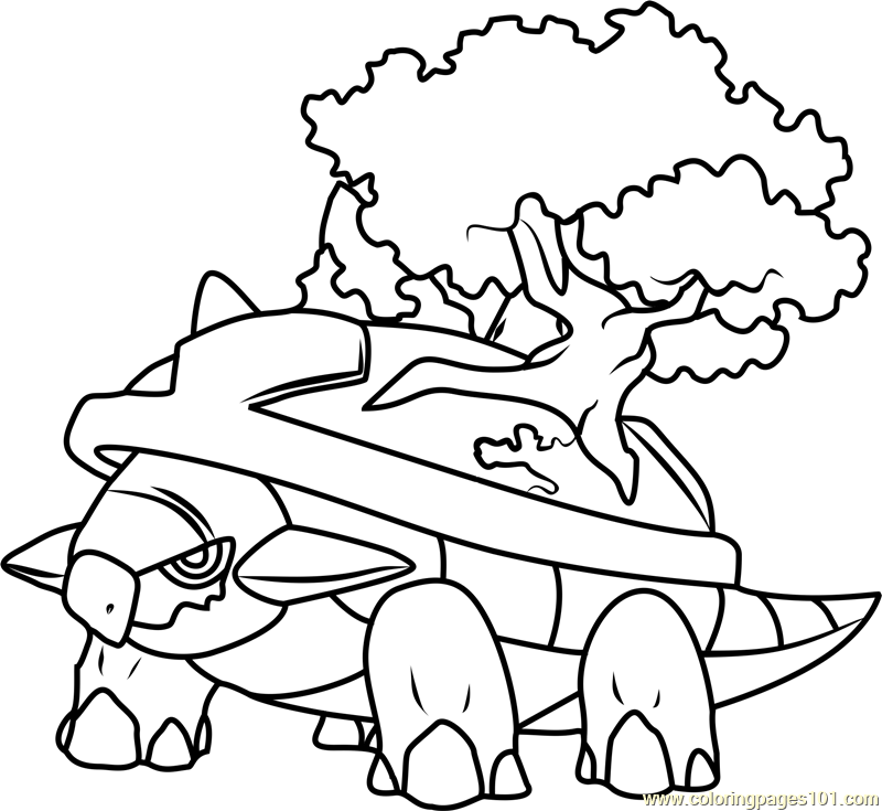 Torterra Pokemon Coloring Page - Free Pokémon Coloring Pages