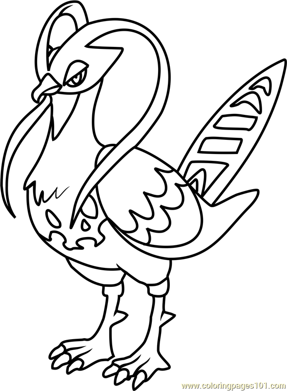 Unfezant Pokemon printable coloring page for kids and adults
