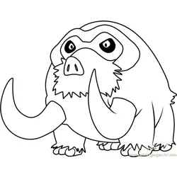 Mamoswine Pokemon Free Coloring Page for Kids