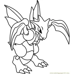 Scyther Pokemon Free Coloring Page for Kids