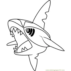 Sharpedo Pokemon Free Coloring Page for Kids